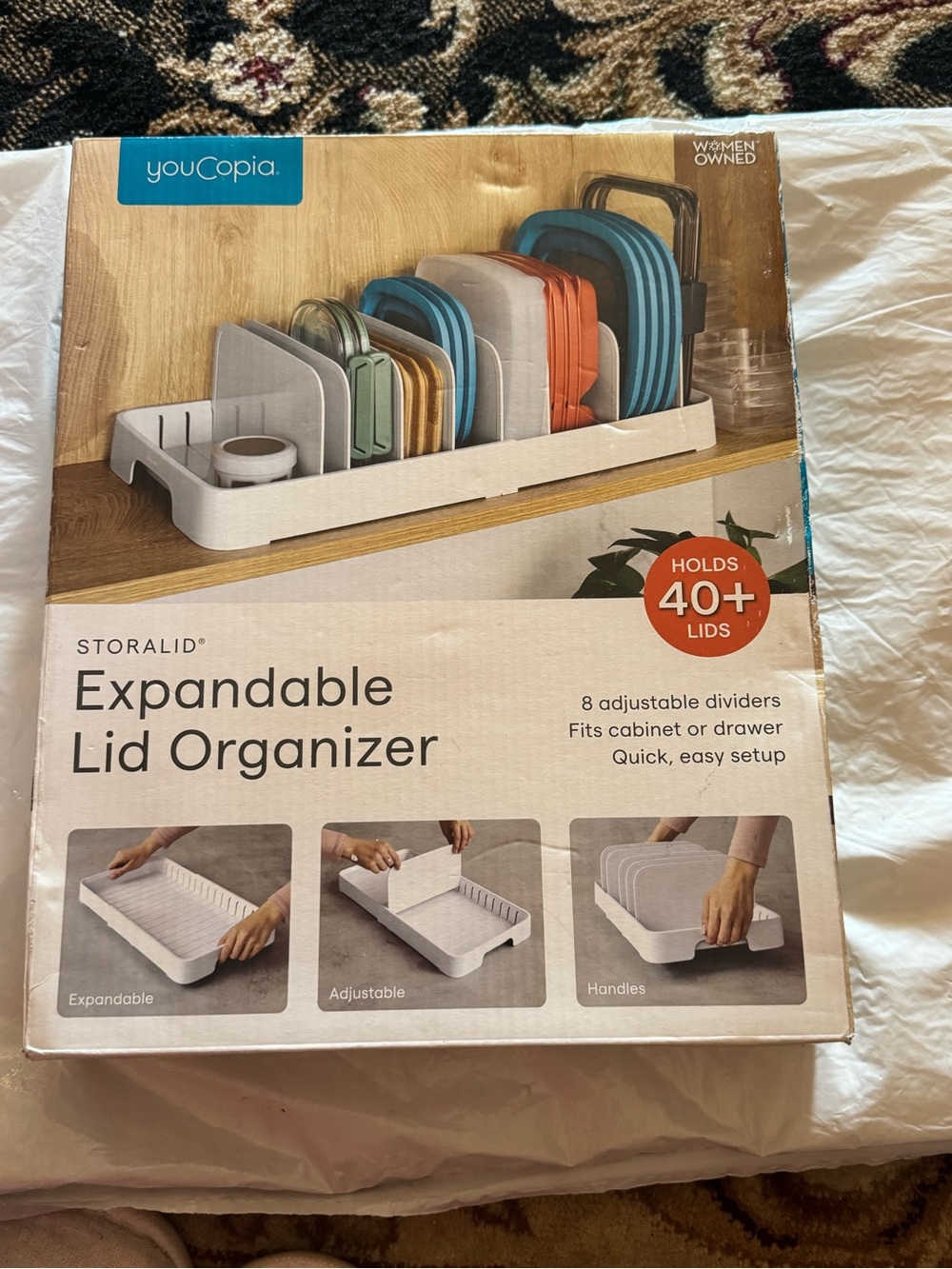 StoraLid Expandable Lid Organizer - White